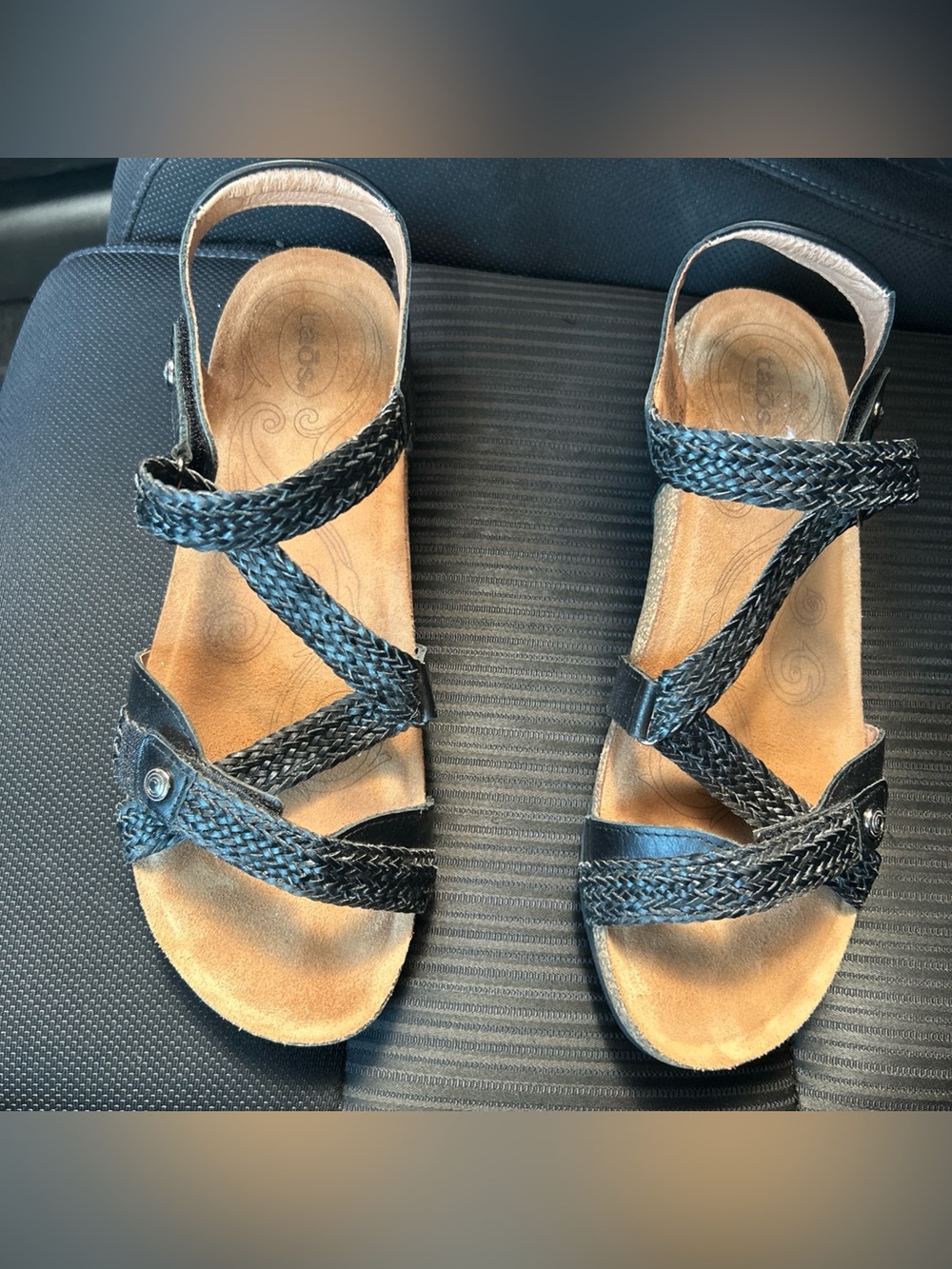 Taos Trulie Sandal #4122 Leather Wedge w/ braided woven straps Size 10-10.5 /41